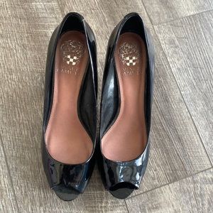 Vince Camino patent leather open toe heels
